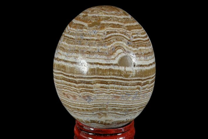 Polished, Banded Aragonite Egg - Morocco #172831
